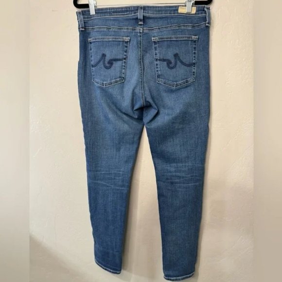 AG Jeans Prima Mid Rise Cigarette Dark Blue Wash Stretch Denim Pant SZ 32 - Picture 2 of 15